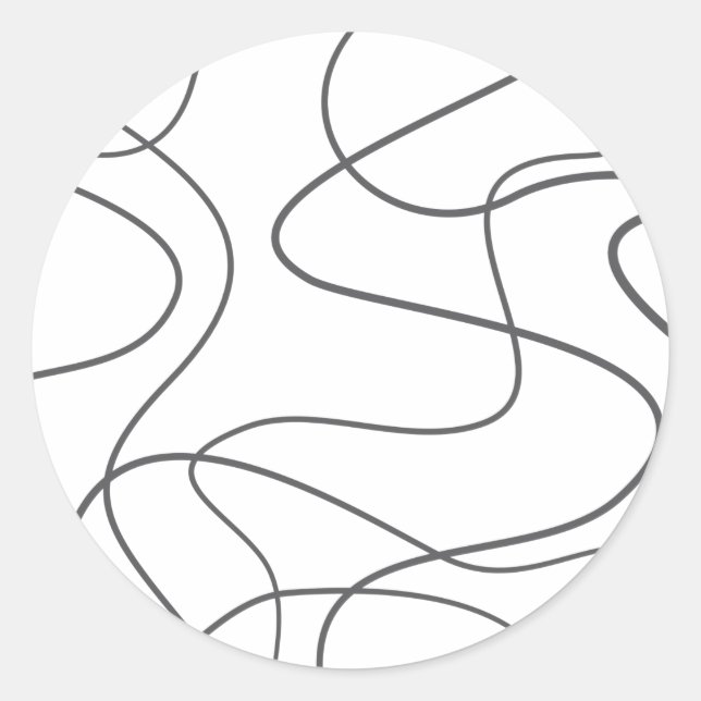 Modern, urban, abstract pattern. Curvy, wavy lines Classic Round Sticker (Front)