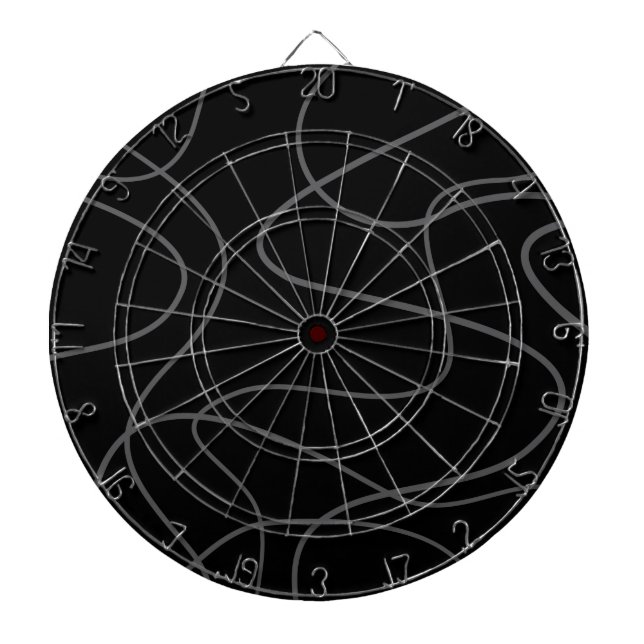 Modern, urban, abstract pattern. Curvy, wavy lines Dartboard (Front)