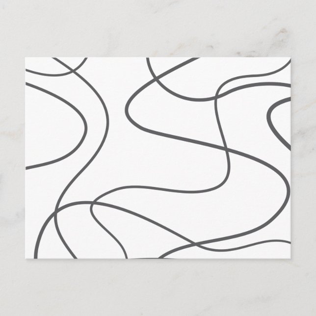 Modern, urban, abstract pattern. Curvy, wavy lines Postcard (Front)