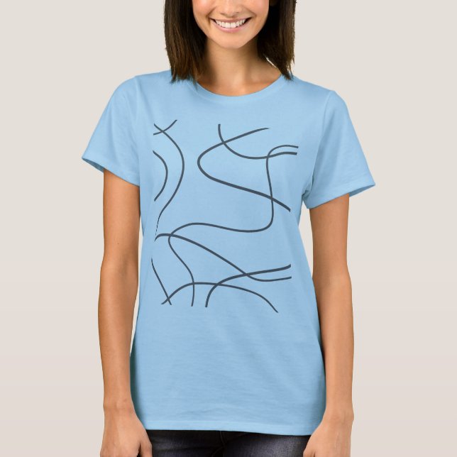 Modern, urban, abstract pattern. Curvy, wavy lines T-Shirt (Front)