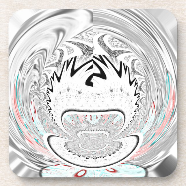 Modern Urban Ash Gray Flora Abstract Pattern Art  Coaster (Front)