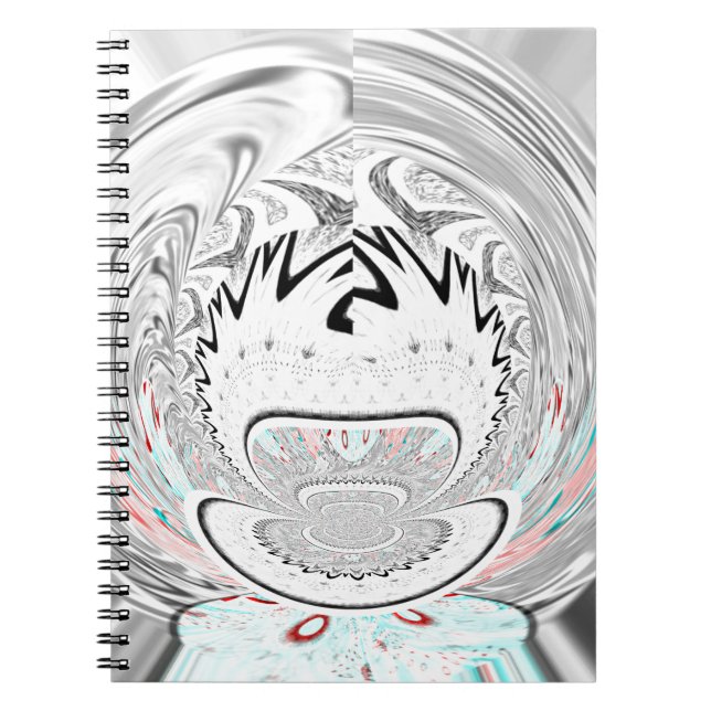 Modern Urban Ash Gray Flora Abstract Pattern Art  Notebook (Front)