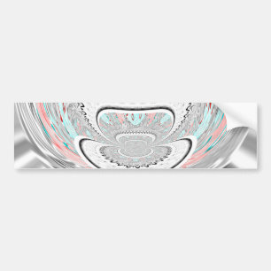 Modern Urban Ash Grey Flora Abstract Pattern Art  Bumper Sticker