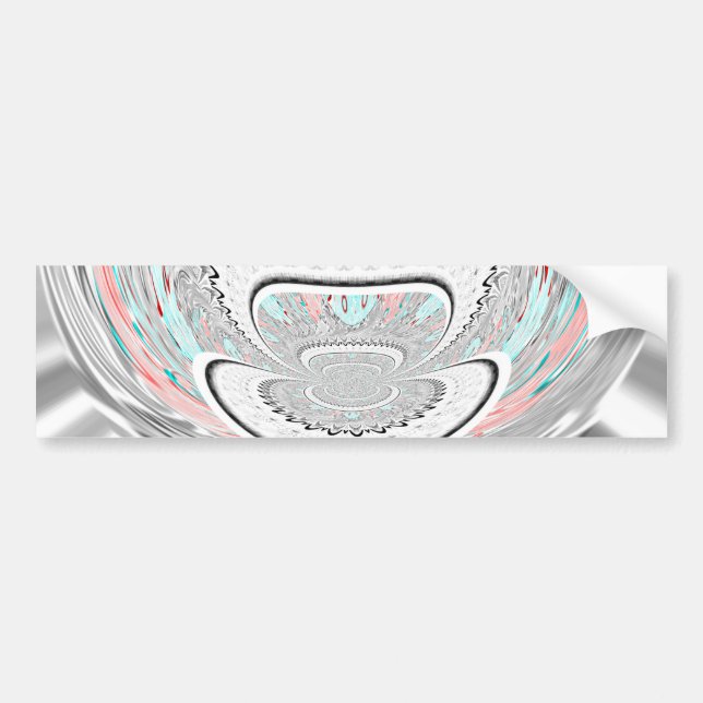 Modern Urban Ash Grey Flora Abstract Pattern Art  Bumper Sticker (Front)