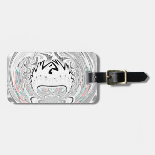 Modern Urban Ash Grey Flora Abstract Pattern Art Luggage Tag