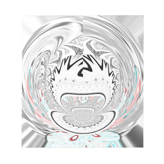 Modern Urban Ash Grey Flora Abstract Pattern Art  Notepad (Front)