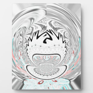 Modern Urban Ash Grey Flora Abstract Pattern Art  Plaque