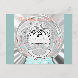 Modern Urban Ash Grey Flora Abstract Pattern Art  Postcard