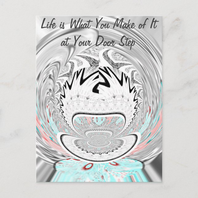 Modern Urban Ash Grey Flora Abstract Pattern Art  Postcard (Front)