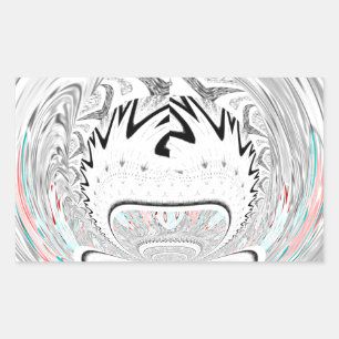 Modern Urban Ash Grey Flora Abstract Pattern Art Rectangular Sticker