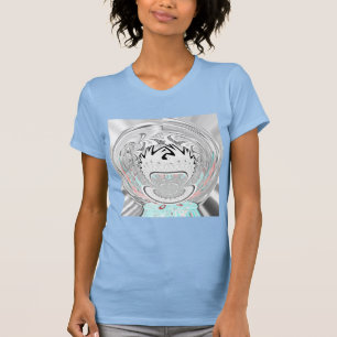 Modern Urban Ash Grey Flora Abstract Pattern Art T-Shirt