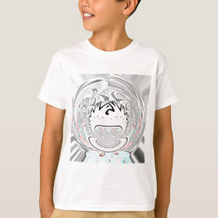 Modern Urban Ash Grey Flora Abstract Pattern Art  T-Shirt