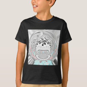 Modern Urban Ash Grey Flora Abstract Pattern Art  T-Shirt