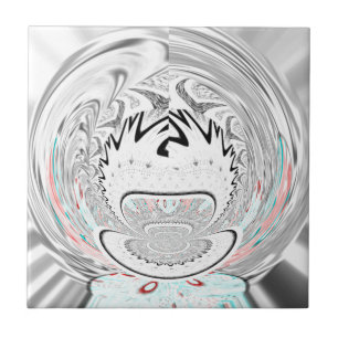 Modern Urban Ash Grey Flora Abstract Pattern Art  Tile