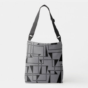 Modern, urban, bold, cool geometric pattern art crossbody bag