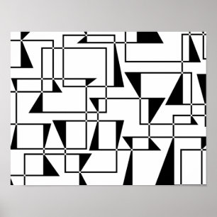 Modern, urban, bold, cool geometric pattern art poster