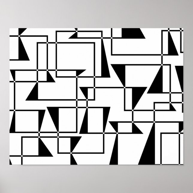 Modern, urban, bold, cool geometric pattern art poster (Front)