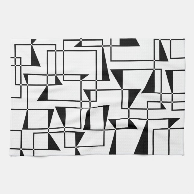 Modern, urban, bold, cool geometric pattern art tea towel (Horizontal)