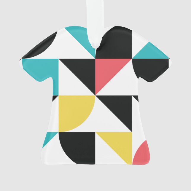 Modern, urban, colourful, fun geometric pattern ornament (Back)