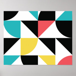 Modern, urban, colourful, fun geometric pattern poster