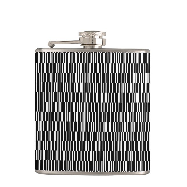 Modern, urban, contemporary geometric pattern art hip flask (Front)