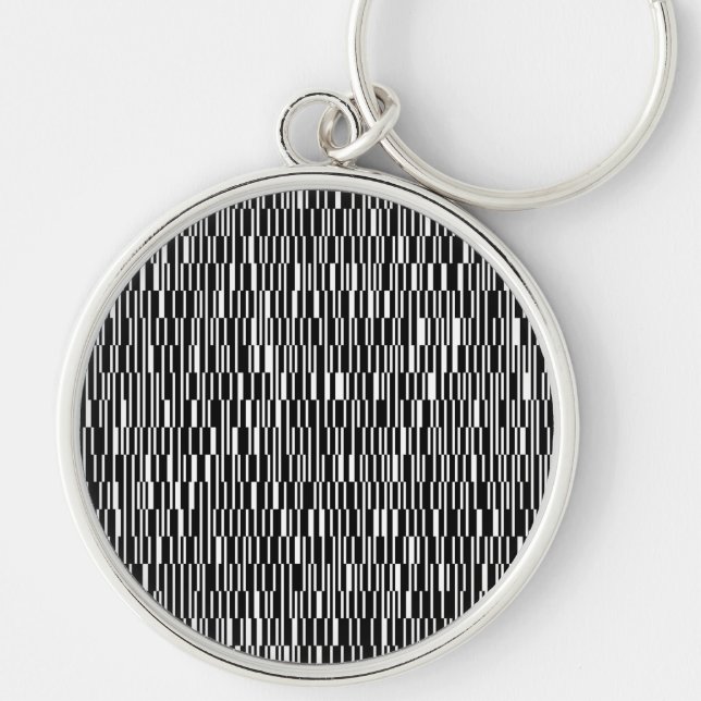 Modern, urban, contemporary geometric pattern art key ring (Front)