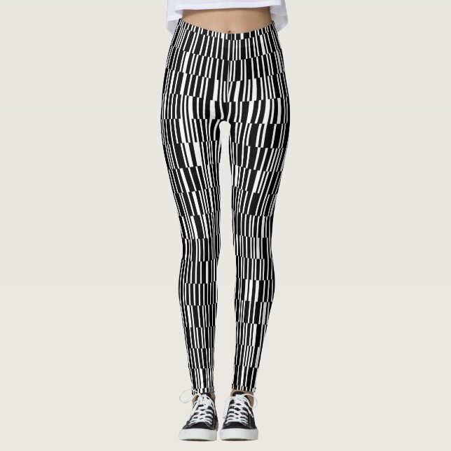 Modern, urban, contemporary geometric pattern art leggings (Front)