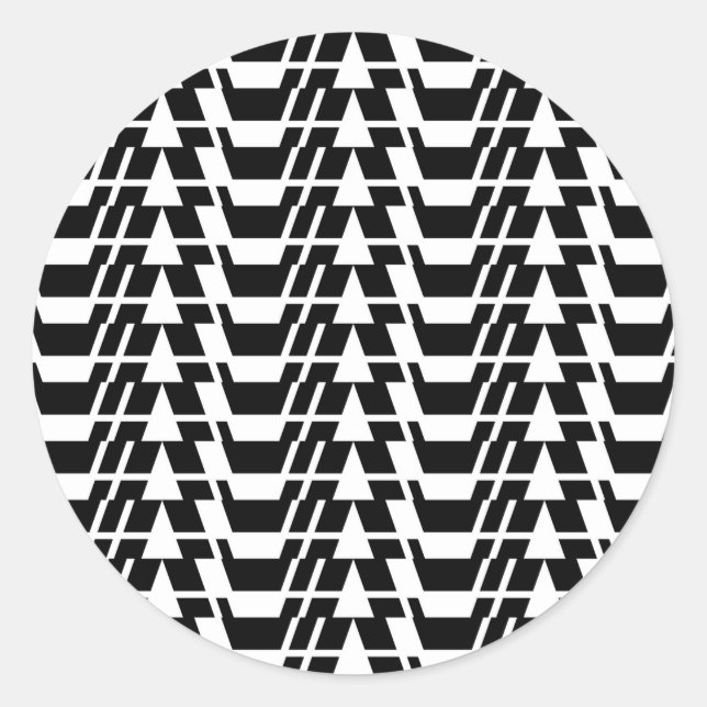 Modern, urban, cool, bold trendy geometric pattern classic round sticker (Front)