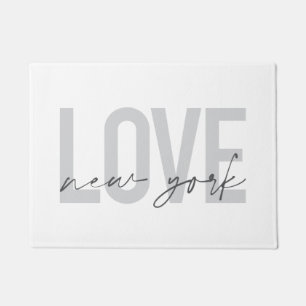 Modern, urban, cool simple design of Love New York Doormat