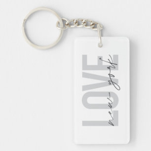 Modern, urban, cool simple design of Love New York Key Ring