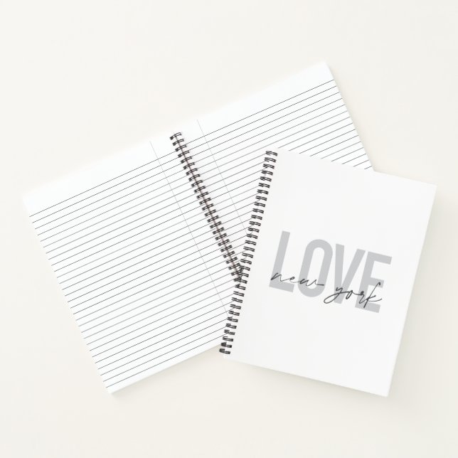 Modern, urban, cool simple design of Love New York Notebook (Inside)
