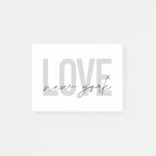 Modern, urban, cool simple design of Love New York Post-it Notes