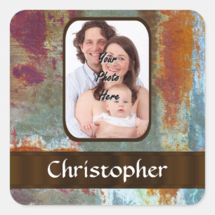 Modern urban distressed grunge square sticker