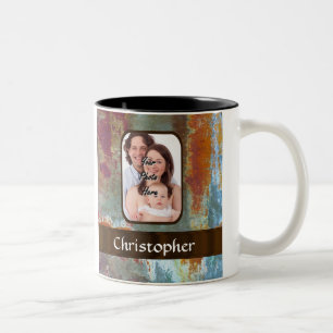 Modern urban distressed grunge Two-Tone coffee mug