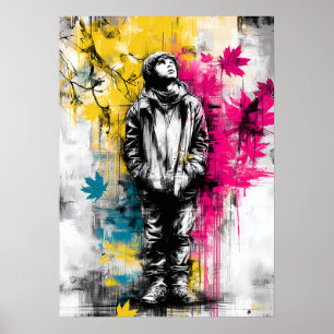 Modern Urban Emotional Portrait Contemporary Art Poster