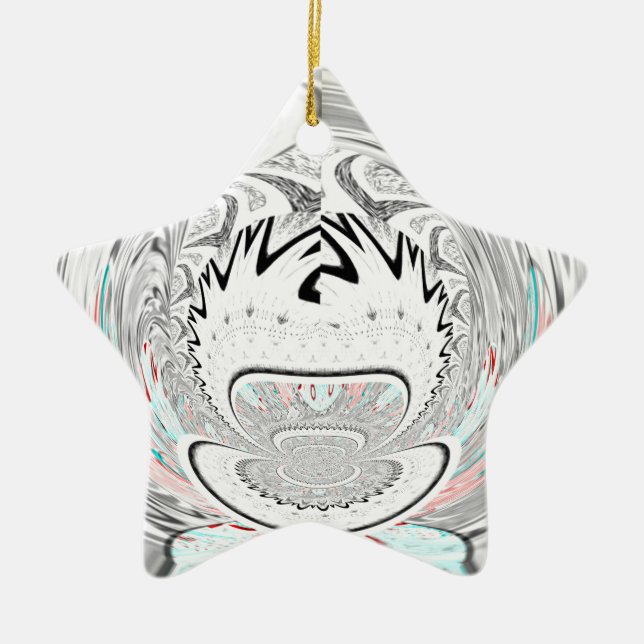 Modern urban flora pattern ceramic tree decoration (Front)