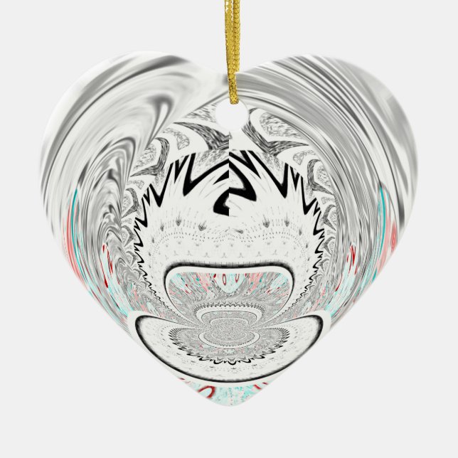 Modern urban flora pattern ceramic tree decoration (Front)