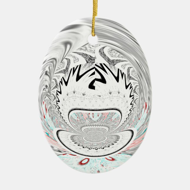 Modern urban flora pattern ceramic tree decoration (Front)