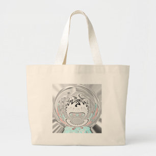 Modern urban flora pattern large tote bag