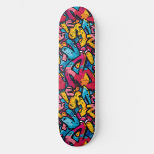 Modern Urban Graffiti Grunge Pattern Skateboard