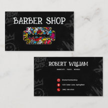 Modern  Urban Graffiti Razor Blade Barber Shop