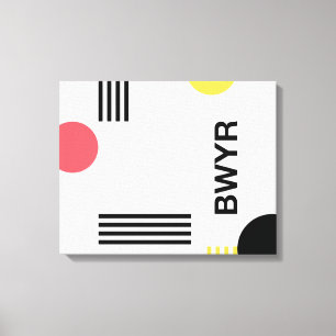 Modern, urban graphic with typography and shapes canvas print