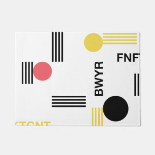 Modern, urban graphic with typography and shapes doormat