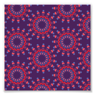 Modern Urban Hearts Violet Pattern Photo Print