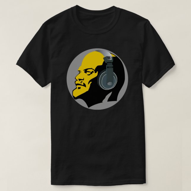 MODERN URBAN LENIN WITH HEADPHONES T-Shirt (Design Front)