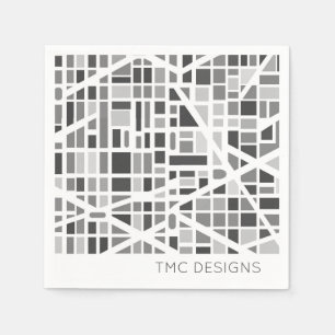 Modern Urban Map Business NAME Office Design Cool Napkin