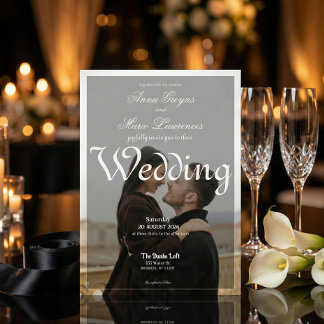 Modern Urban Minimalist Photo Overlay Calligraphy Invitation