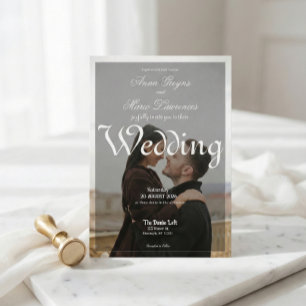 Modern Urban Minimalist Photo Overlay Calligraphy Invitation