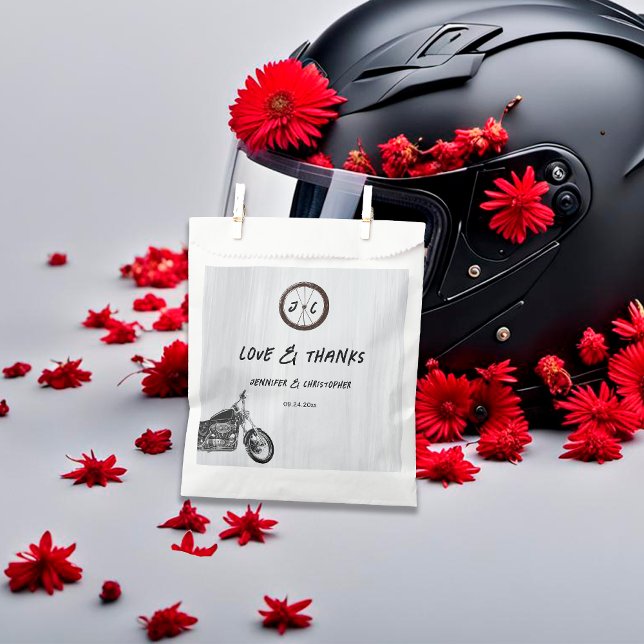 Modern Urban Motorcycle Adventure Theme Wedding Favour Bags (Creator Uploaded)