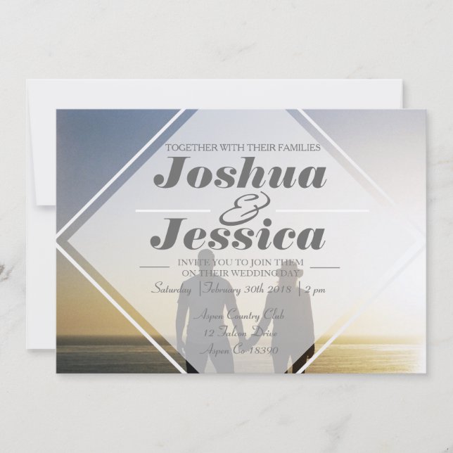 Modern Urban Overlay | Custom Photo Wedding Invitation (Front)